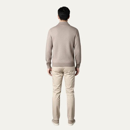 Men’s Tailored Zip Up Knit Sweater