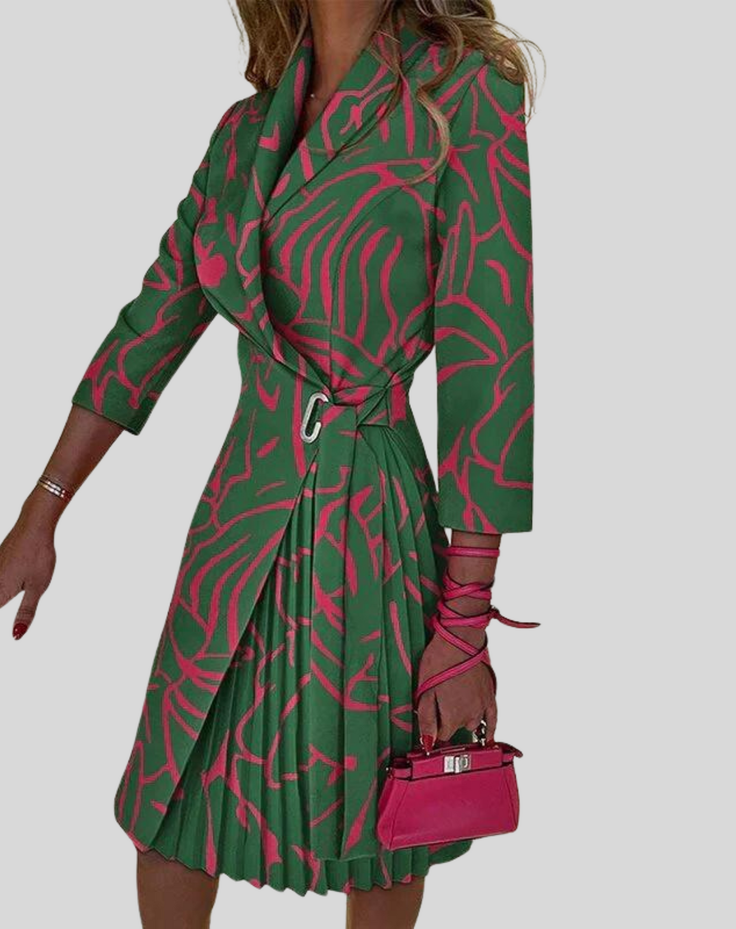 Colorful Belted Women's Blazer Dress
