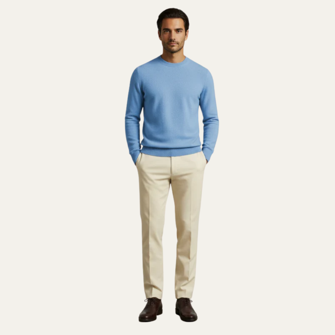 Men’s Fine Knit Classic Crew Neck Sweater