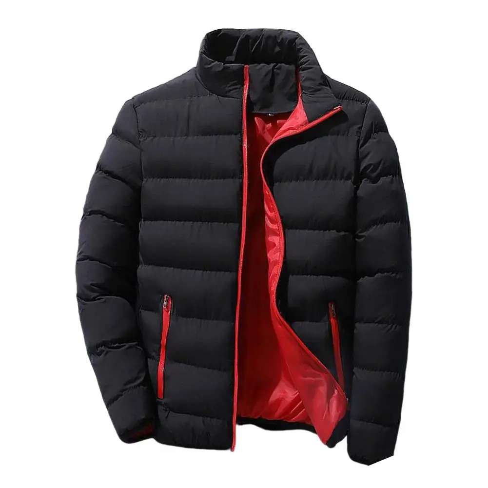Warm Water Resistant Zip Up Puffer Coat for Men