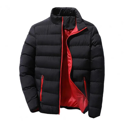 Warm Water Resistant Zip Up Puffer Coat for Men