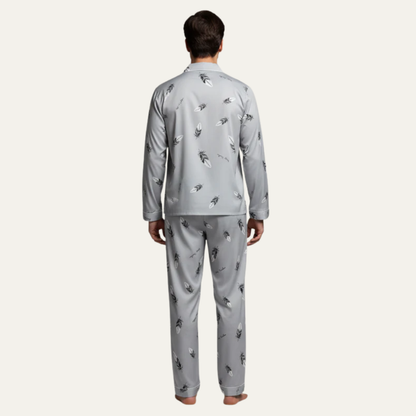 Men’s Window Pane Pattern Pajama Set