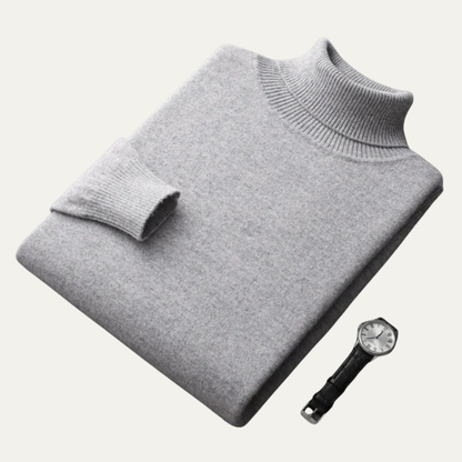 Men’s Smooth Knit Fitted Turtleneck Sweater