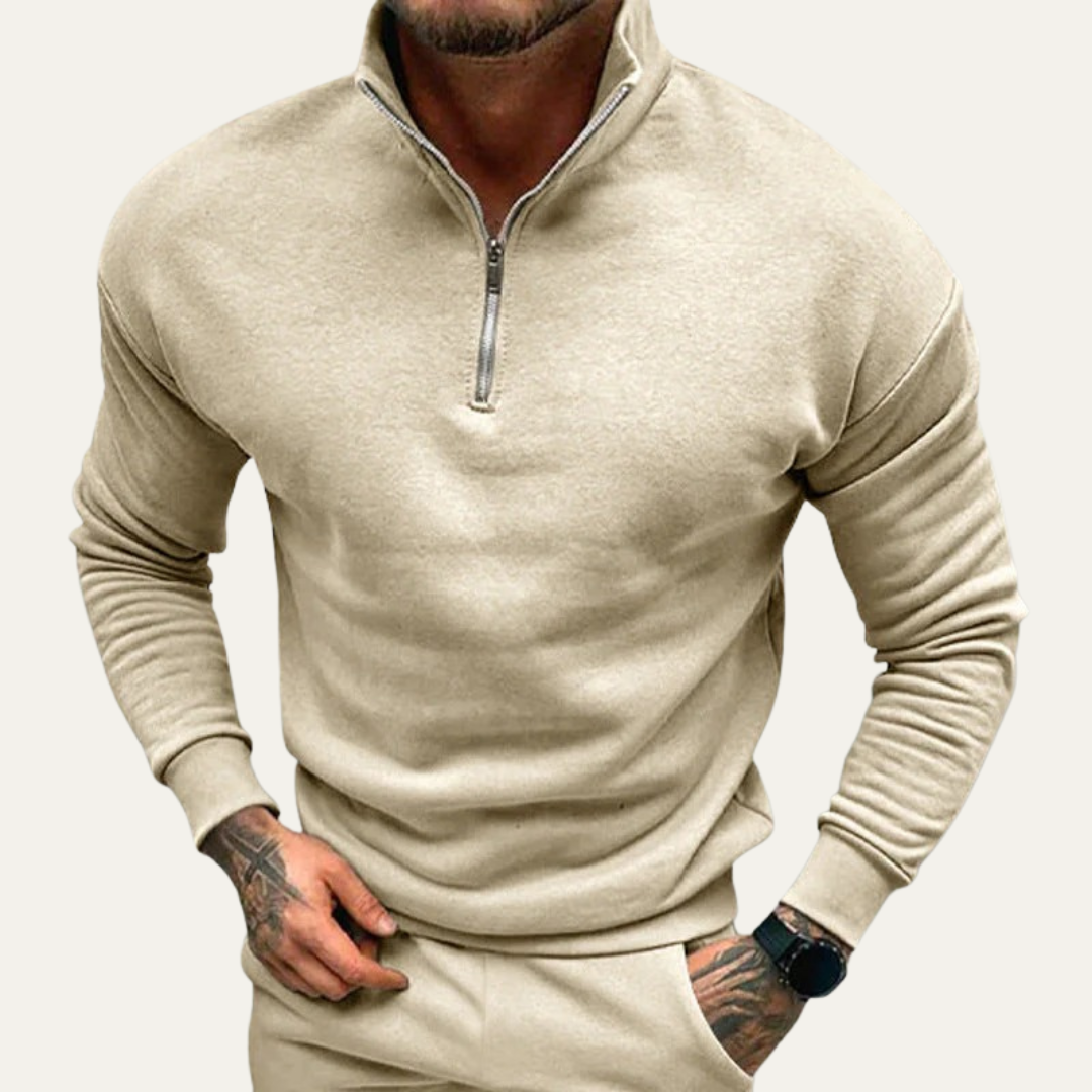 Men’s Casual Quarter Zip Athletic Pullover