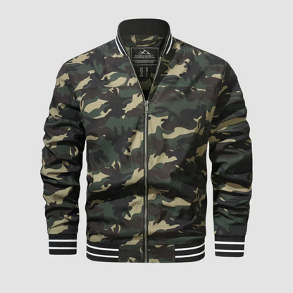Men’s Classic Striped Trim Bomber Jacket