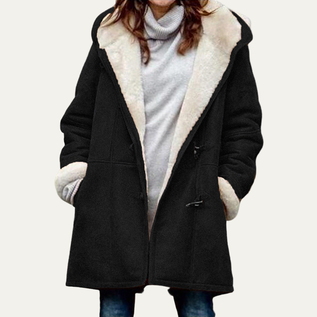 Women’s Warm Furry Lapel Button Jacket