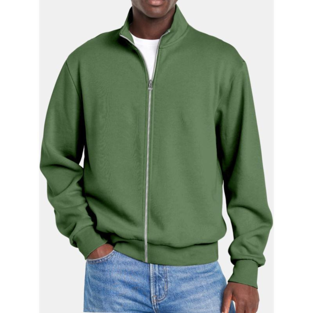 Men’s Classic Full Zip Stand Collar Sweatshirt Jacket
