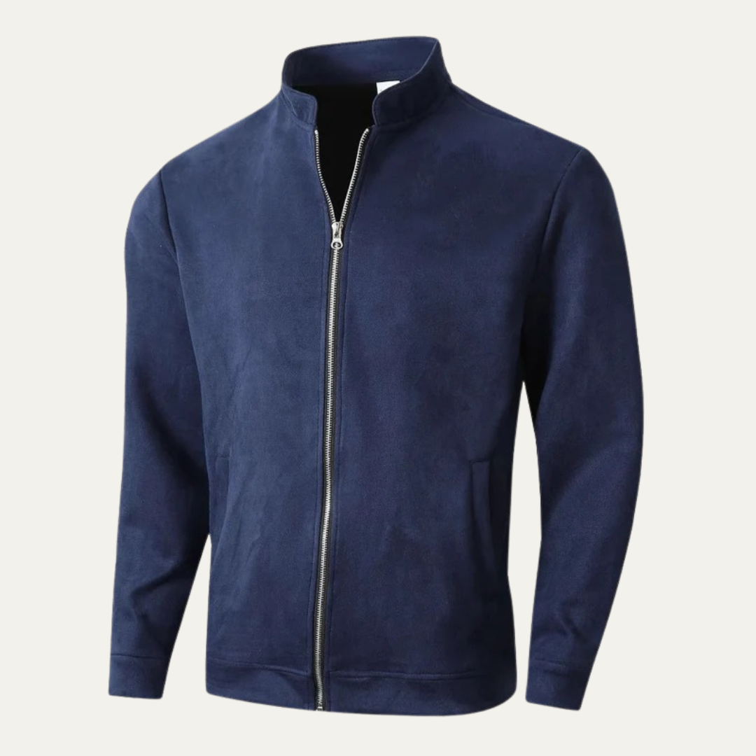 Men’s Minimalist Stand Collar Track Bomber Jacket