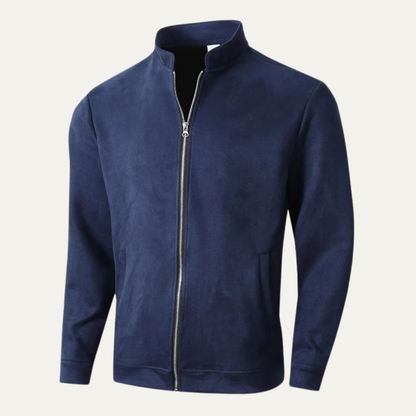 Men’s Minimalist Stand Collar Track Bomber Jacket