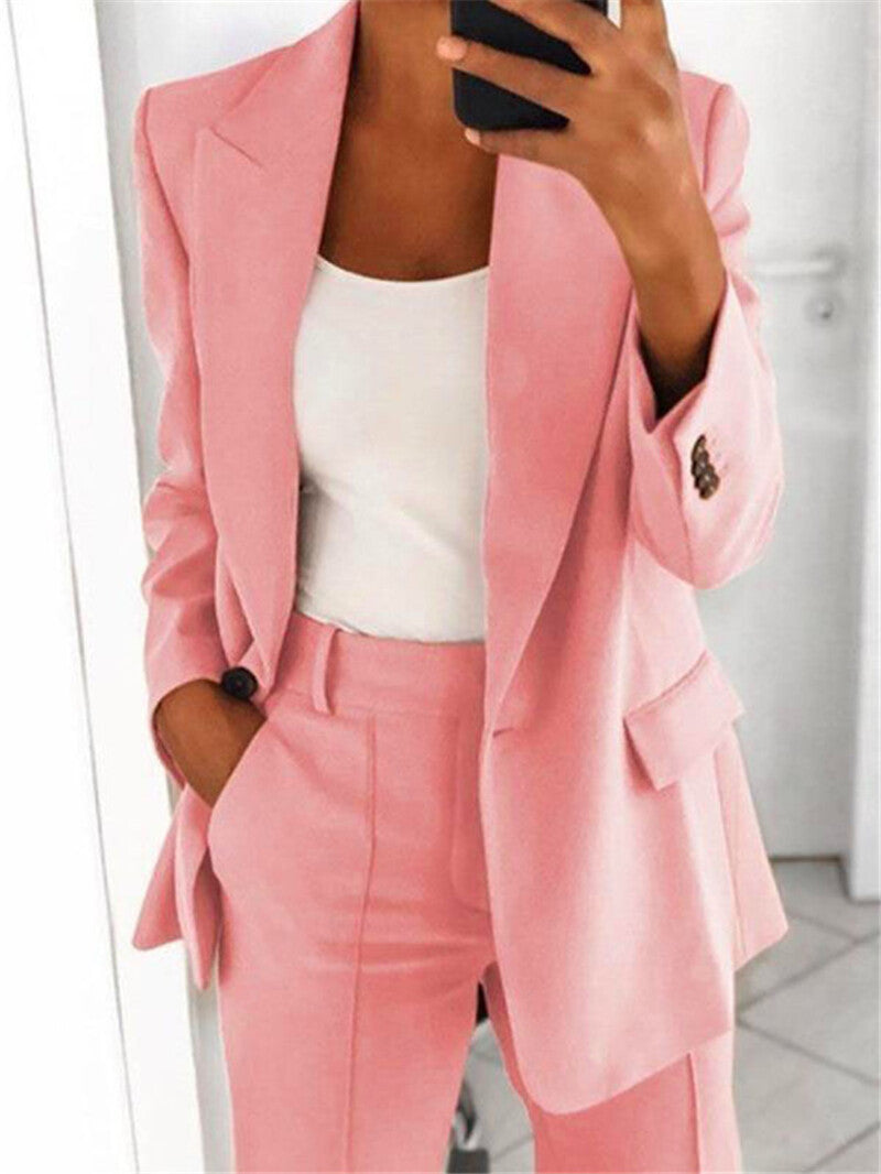 Classic Fit Women's Blazer and Trousers Suit