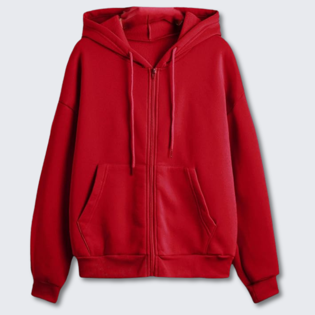 Women's Green Hooded Sweatshirt Soft Cozy Winter Jacket