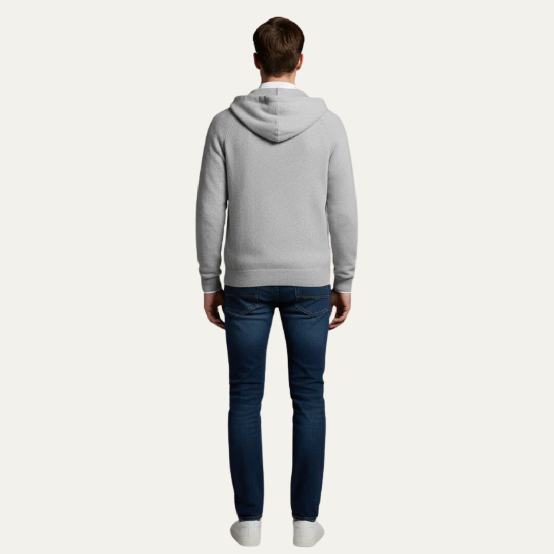 Men’s Full Zip Hooded Knit Cardigan