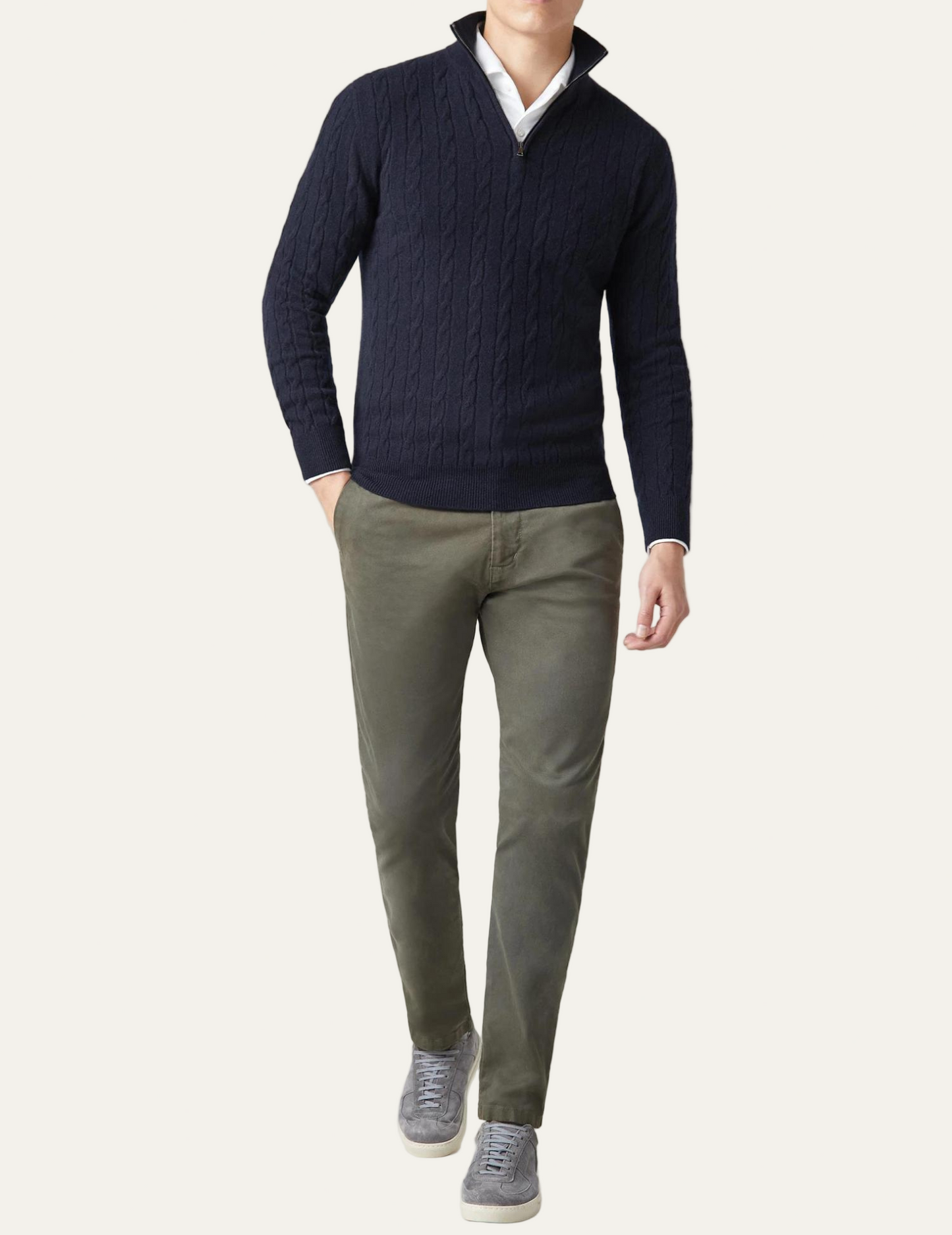 Men’s Cable Knit Zipper Sweater
