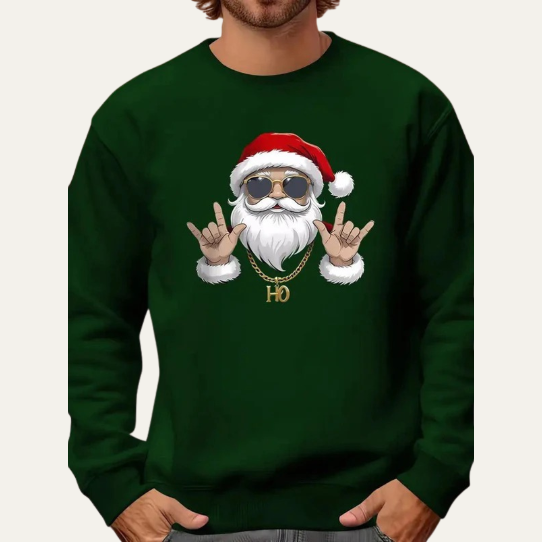 Men’s Rock On Santa Christmas Sweatshirt