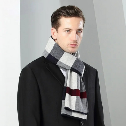 The Highgate Men's Classic Knit Plaid Scarf