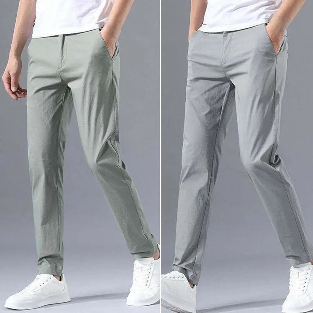 Comfortable Regular Fit Stretch Chino Pants - BritishElegance
