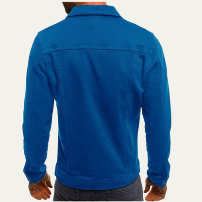Men’s Suede Style Button Front Stand Collar Jacket
