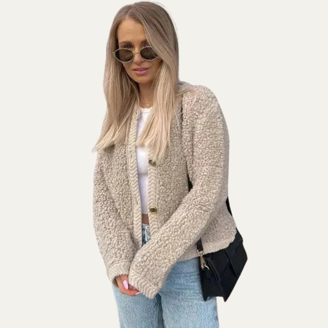 Women’s Fuzzy Cropped Insulation Cardigan