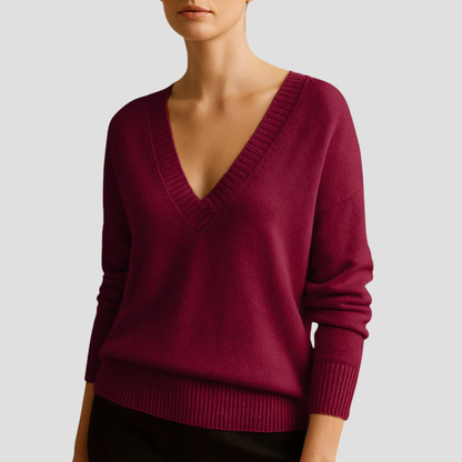 Women's Classic V Neck Sweater