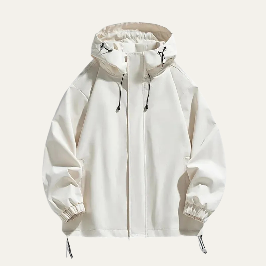 Men’s Minimalist Hooded Water Resistant Shell Jacket