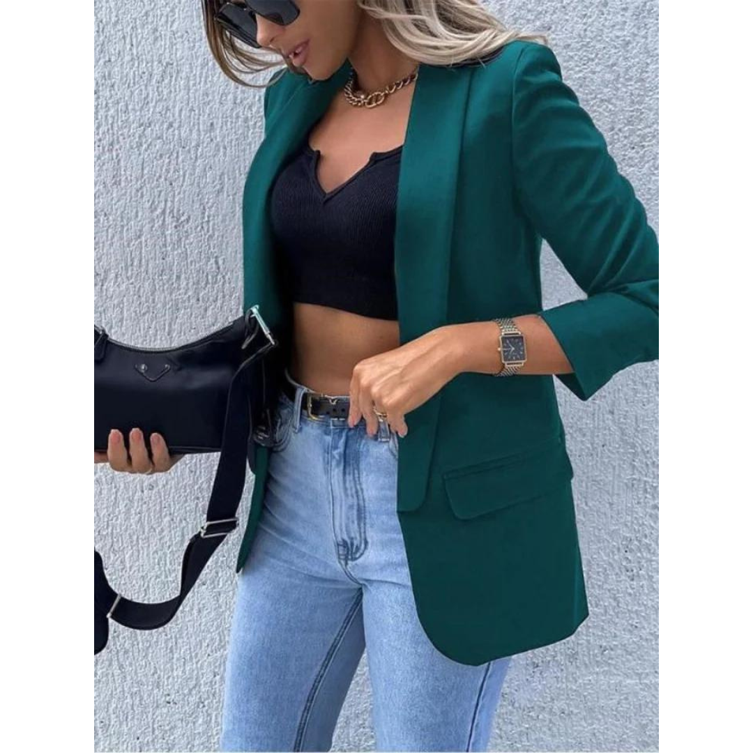 Women's Simple Chic Open Front Blazer Jacket
