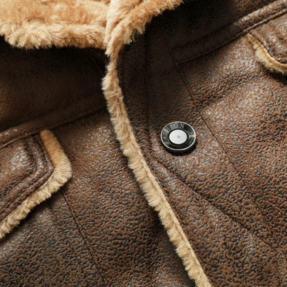 Men’s Faux Suede Shearling Lined Jacket