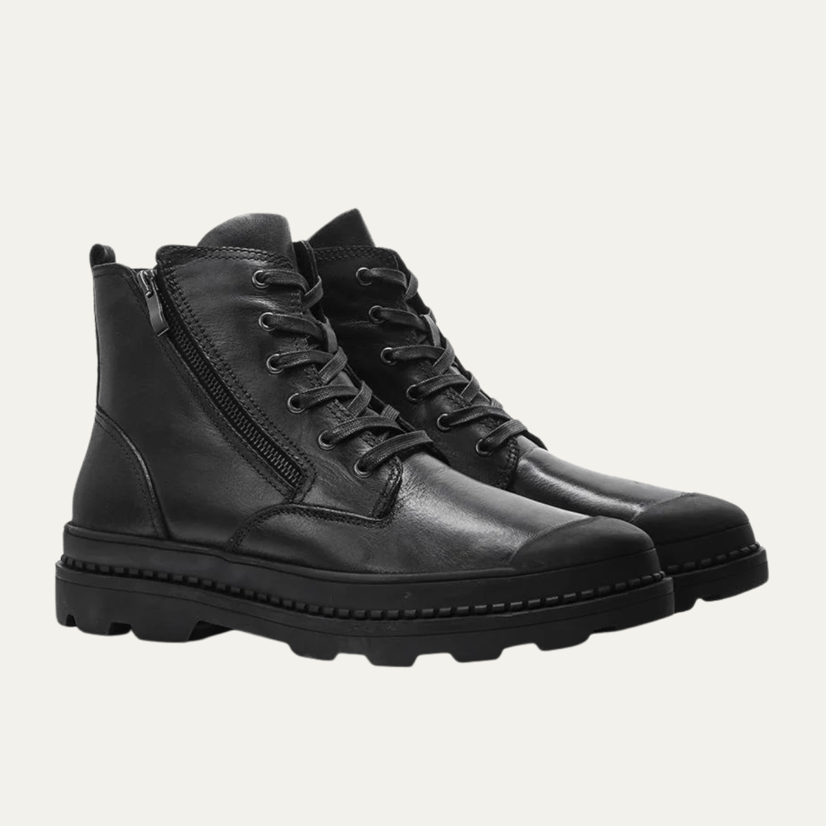 The Corvara Men’s Warm Fur Lined Leather Winter Ankle Boots