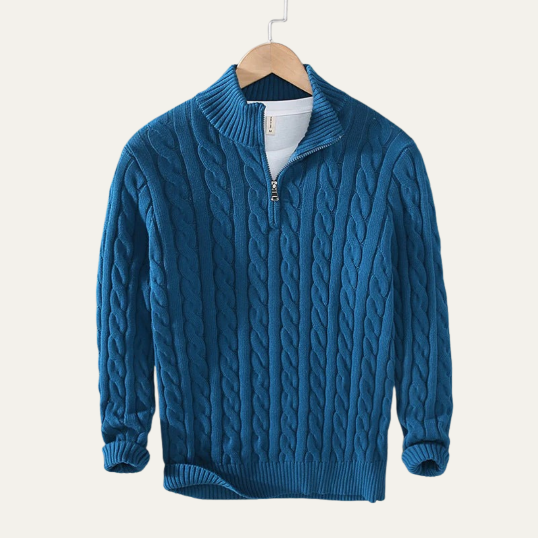 Men’s Heavy Cable Knit Design Sweater