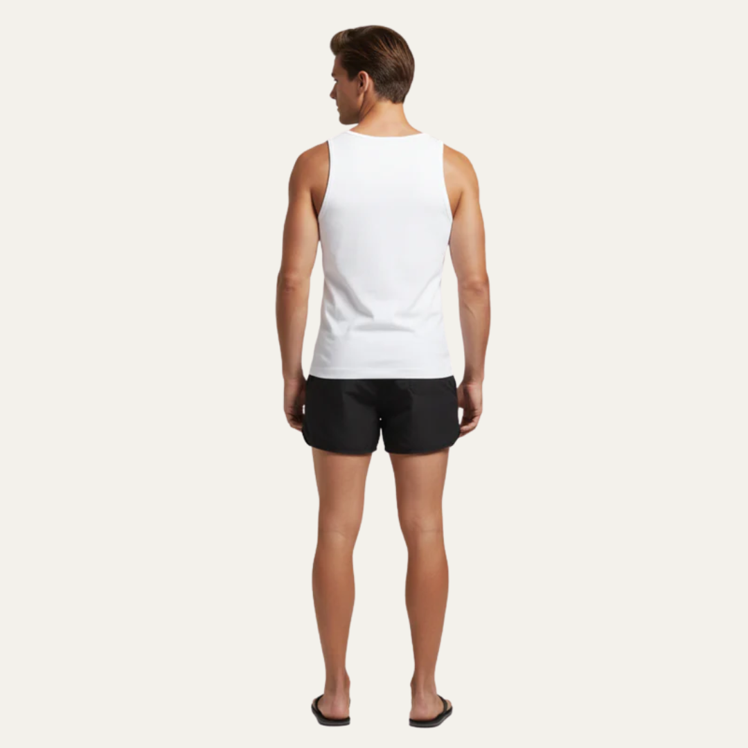 Men’s Short Cut Swim Trunks with Rounded Hem