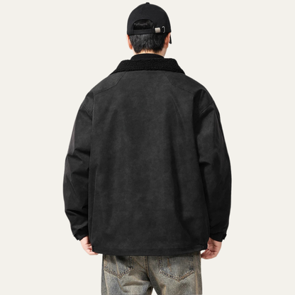 The Hampton Men’s Suede Fleece Lined Bomber Jacket
