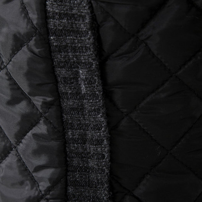Men's Quilted Jacket with Knitted Sleeves - Warm Casual Outerwear