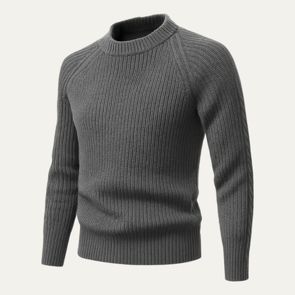 Men’s Raglan Sleeve Wide Ribbed Knit Sweater