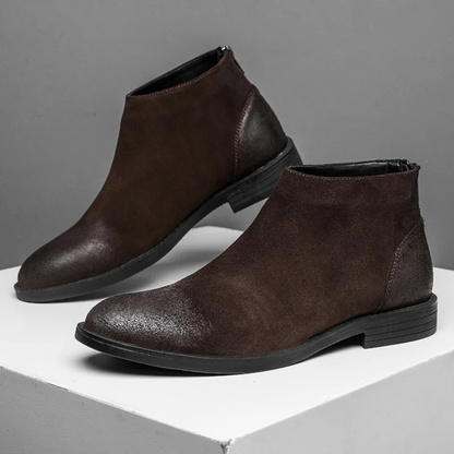 The Posillipo Men’s Vintage Cowhide Leather Suede Ankle Boots