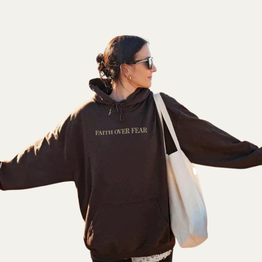 Men’s Religious Verse Print Pullover Hoodie