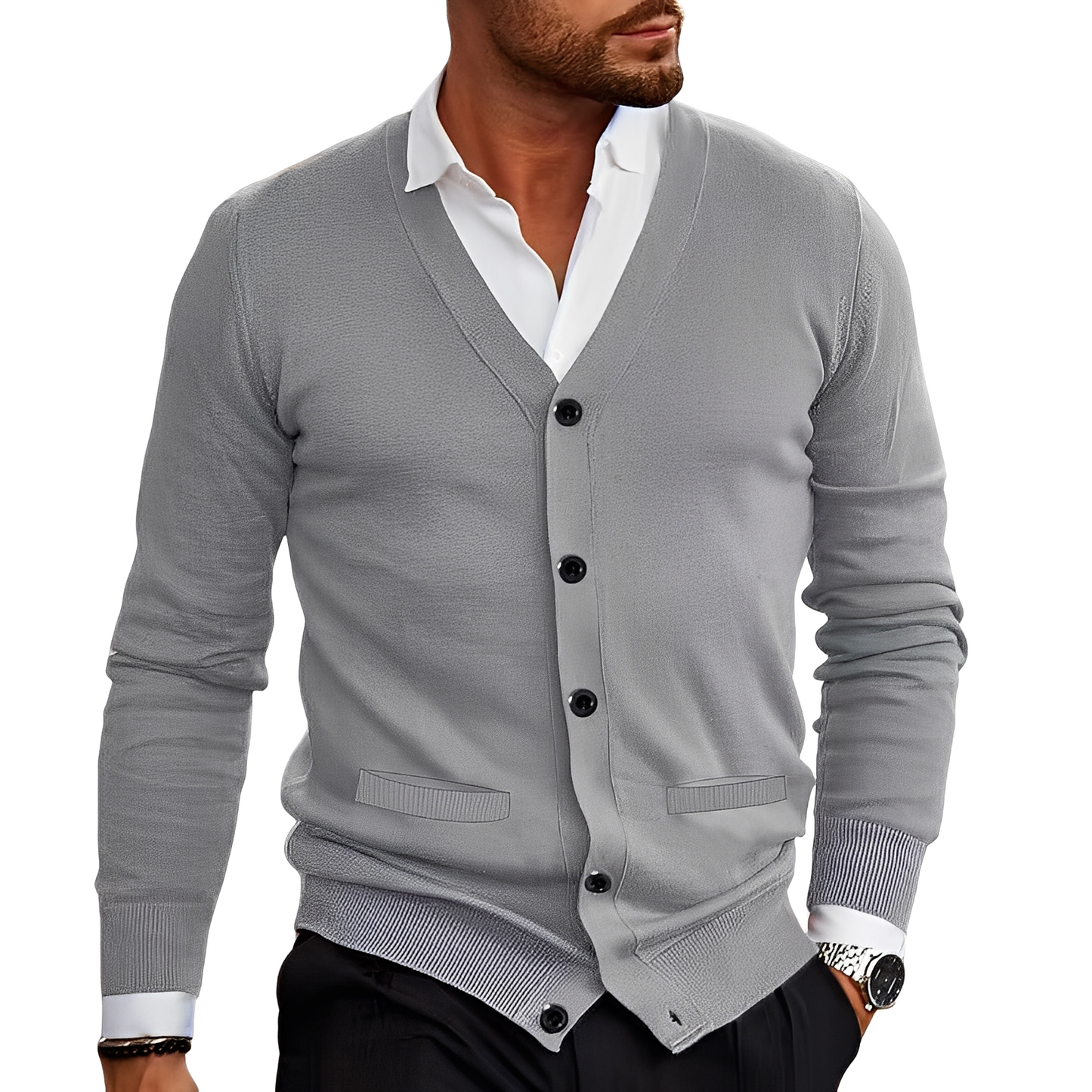 Cevori Casual Cotton Cardigan with Buttons