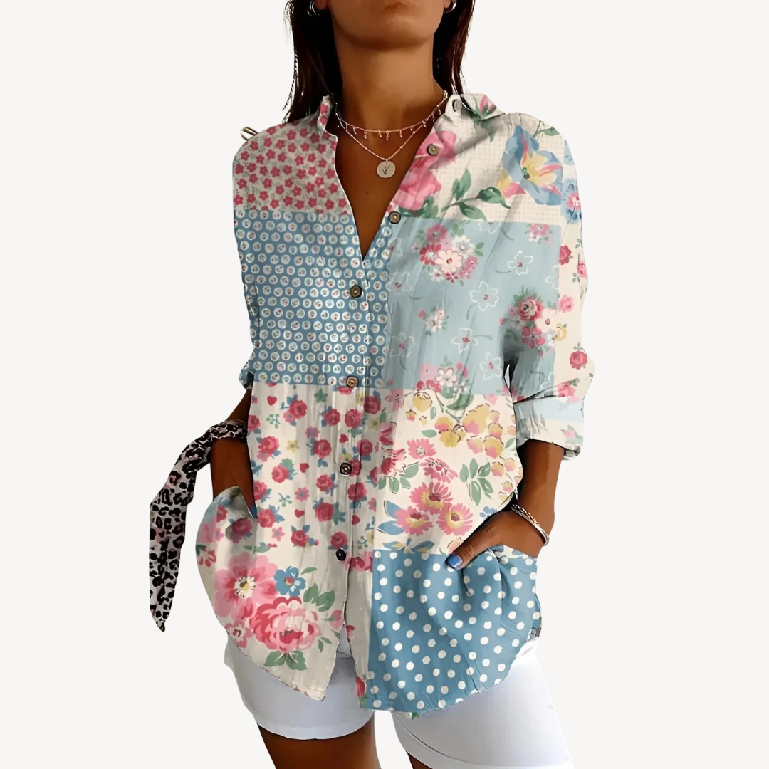 Print Button-Up Shirt Women
