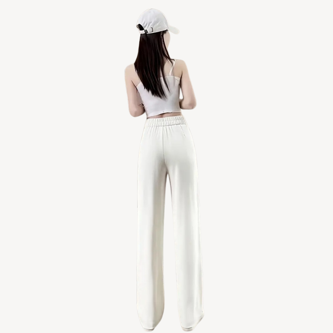 Wide-Leg Pleated Pants for Women