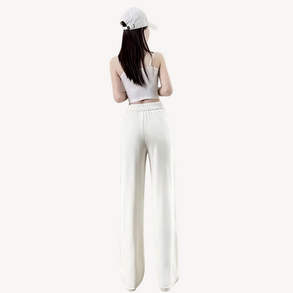 Wide-Leg Pleated Pants for Women