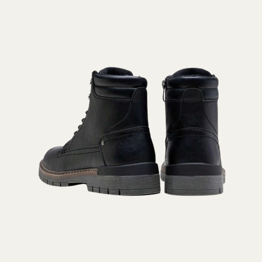 Men’s Military Style Lace Up Combat Boots with Lug Sole