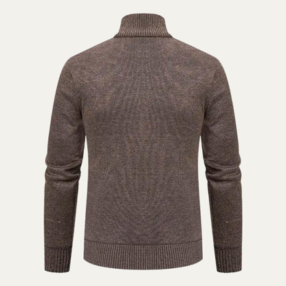The Chianti Men’s High Neck Winter Zip Up Knit Cardigan