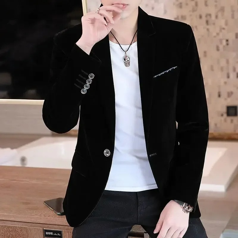 Men's Elegant Slim Velvet Blazer