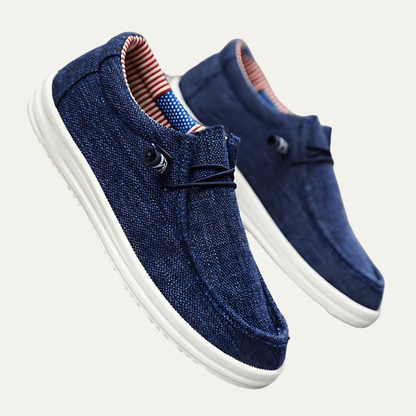Men’s Casual Moc Toe Slip On Textile Shoes