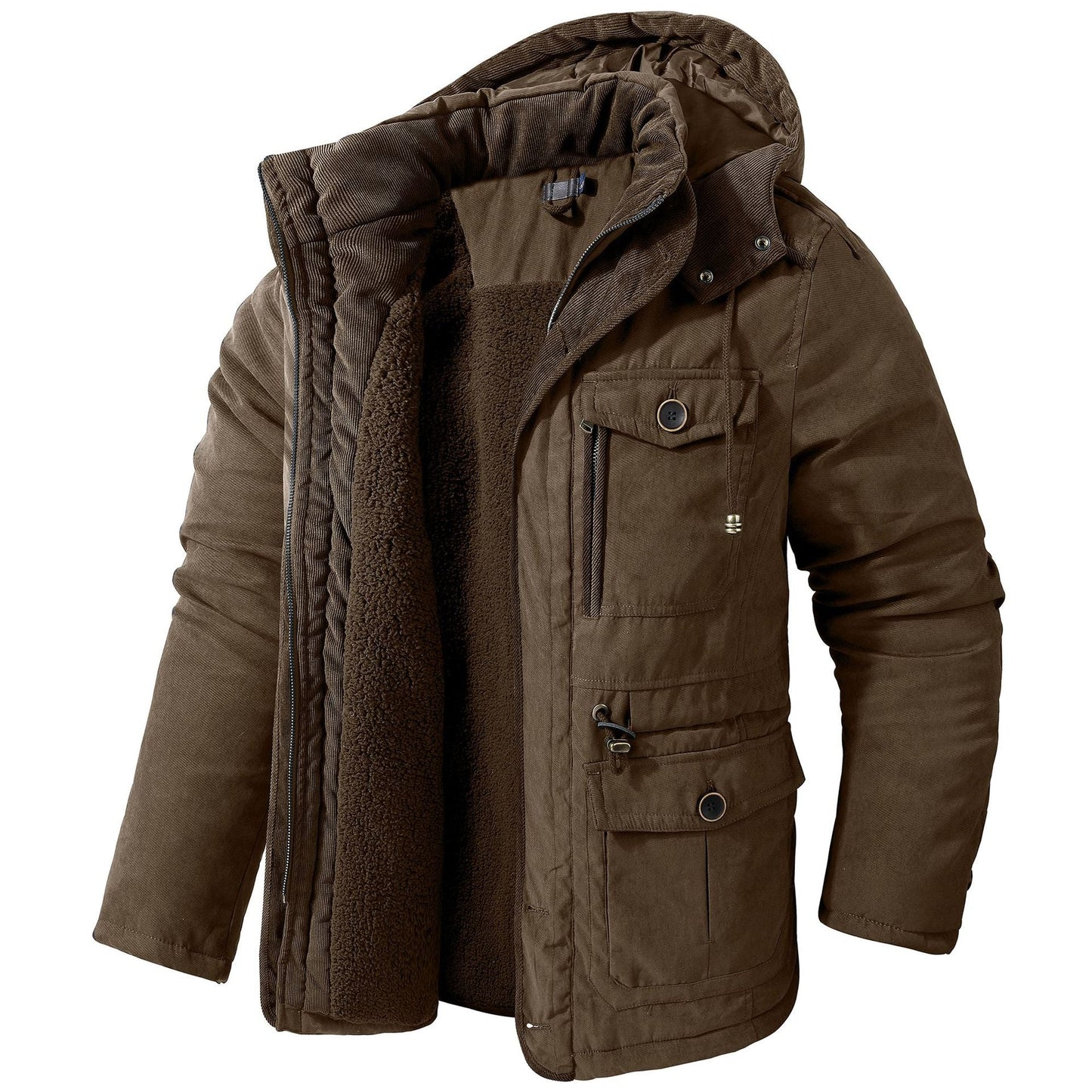 Cevori Warm Hooded Wool Jacket