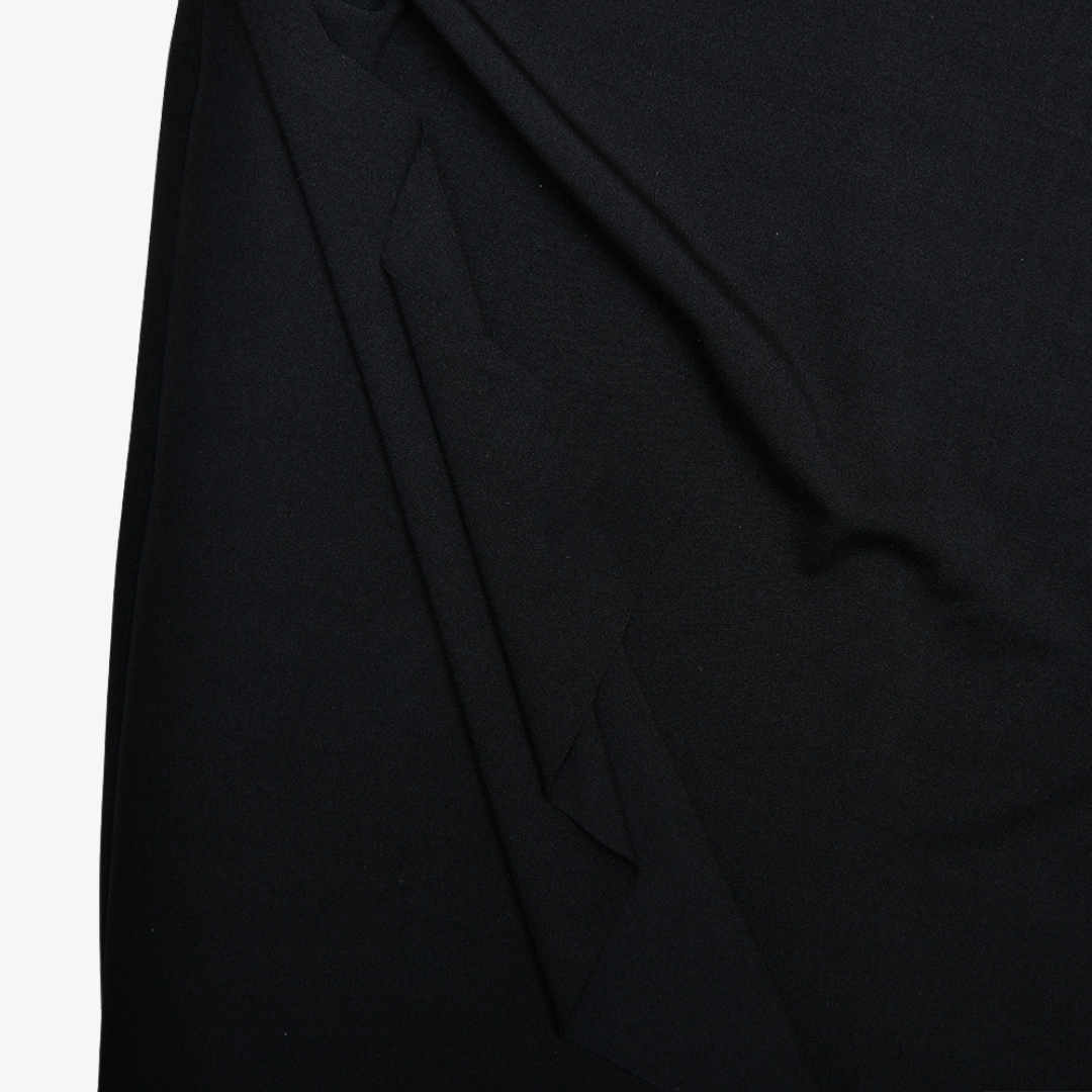 Women's Black Satin Slit Maxi Dress
