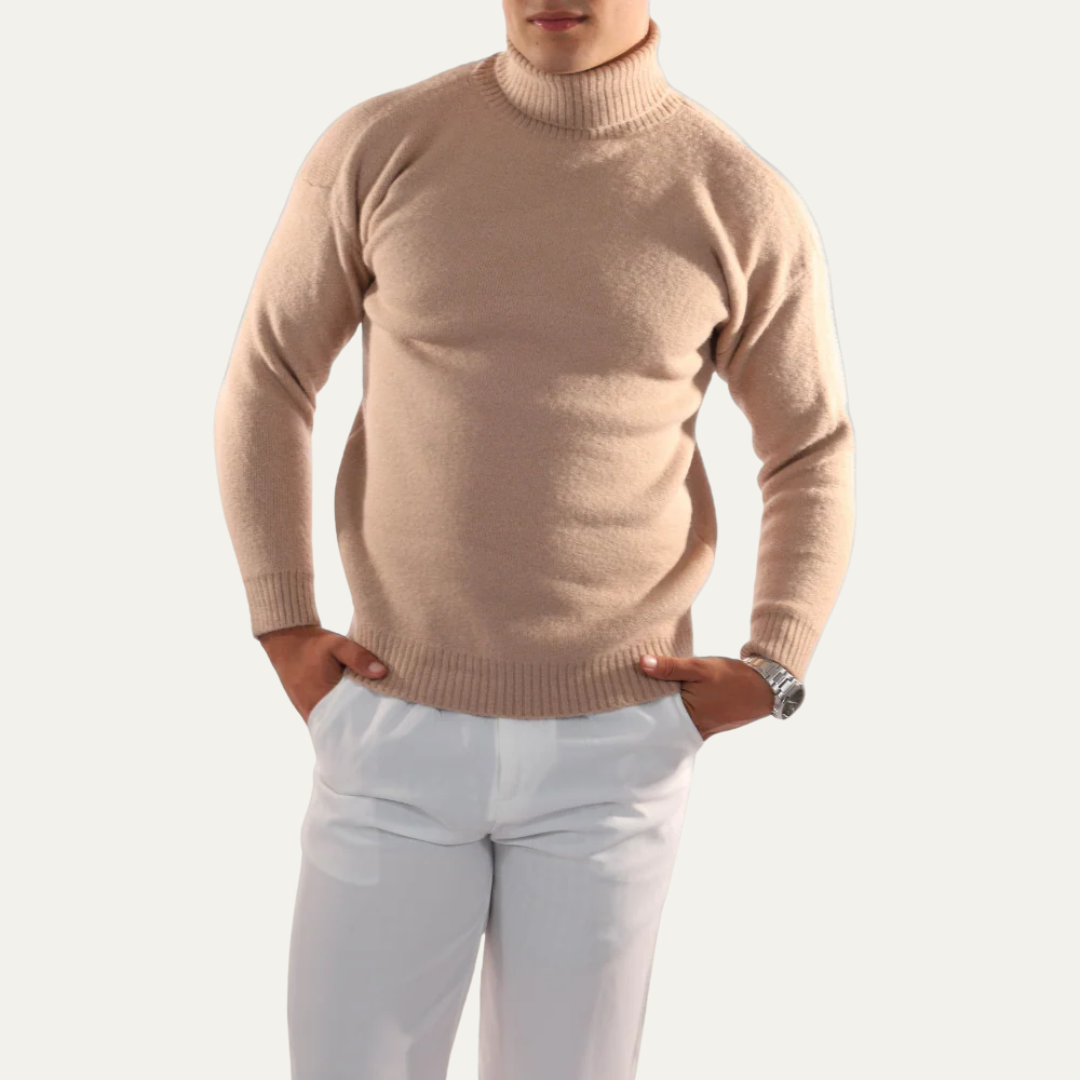 Men’s Plush Oversized Turtleneck Sweater