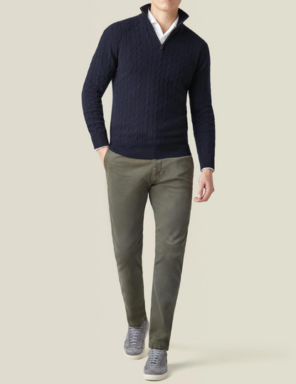 Cable Knit Zipper Sweater