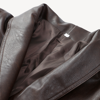 Leather Puffer Blazer Jacket for Women