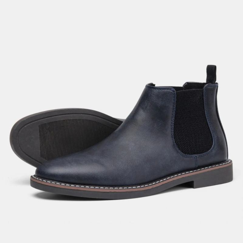 Classic Vegan Leather Chelsea Ankle Boots for Men