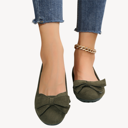 Women's Suede Bow Flats