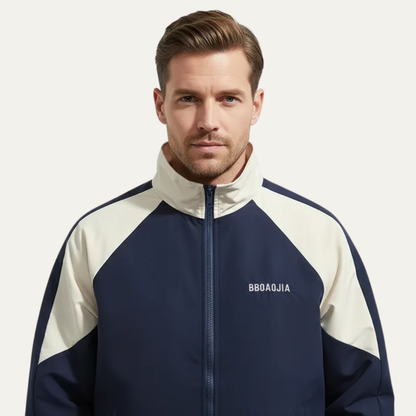 Men’s Sporty Track Jacket with Contrast Panels